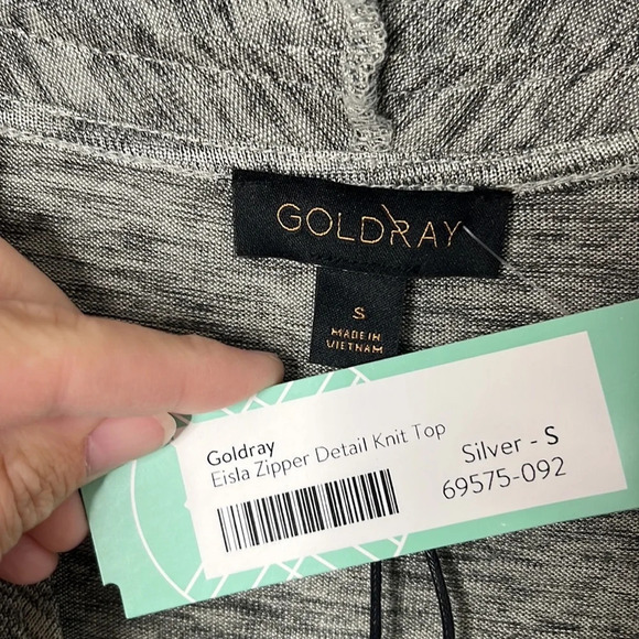 Goldray Stitchfix Eisla Zipper Detail Faux Wrap Top NWT - Picture 2 of 6